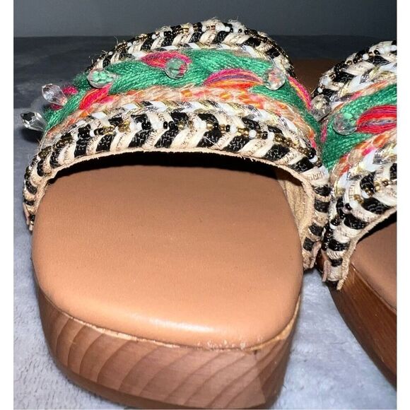 CELESTE TAN COMBO JUTE SANDAL HEEL 6 - Picture 4 of 9